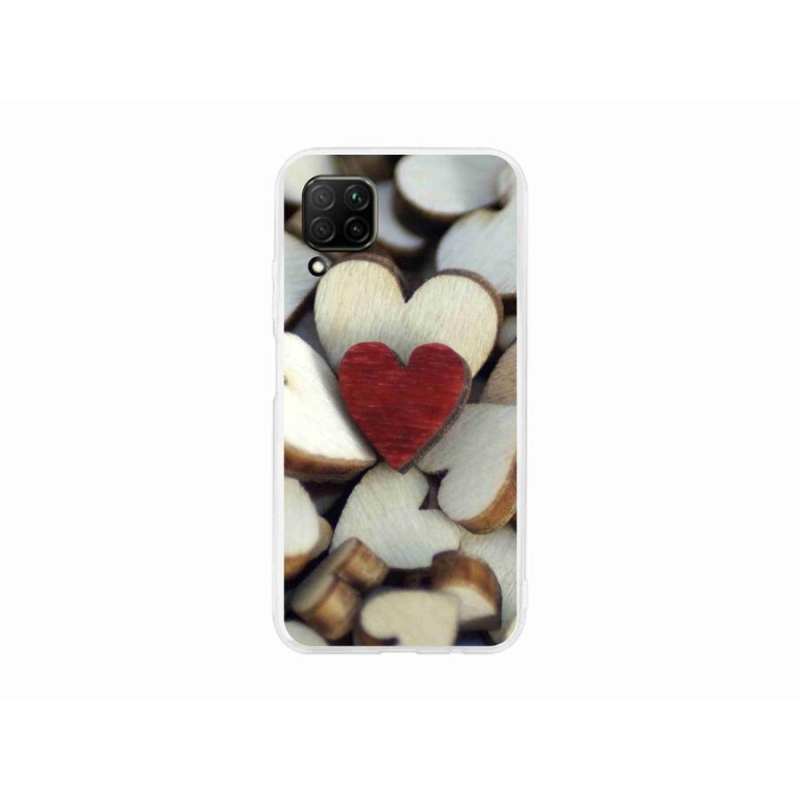 Gél borító mmCase mobiltelefonhoz Huawei P40 Lite - gravírozott piros szív