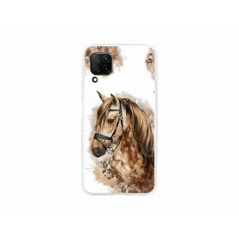 Gél borító mmCase a Huawei P40 Lite készülékhez - barna rajzfilm ló