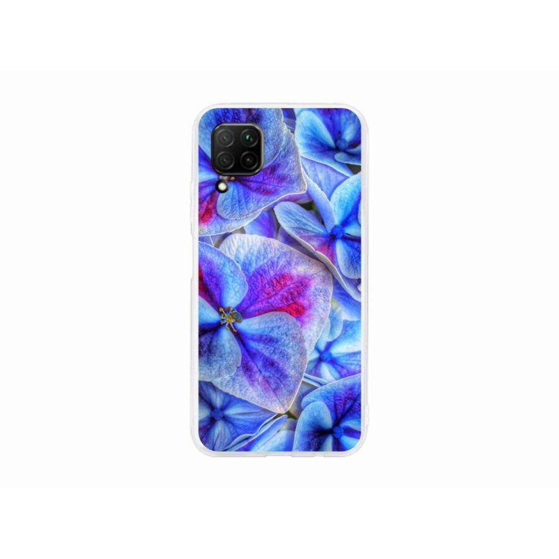 Gél védőhuzat mmCase mobiltelefonhoz Huawei P40 Lite - kék virágok 1