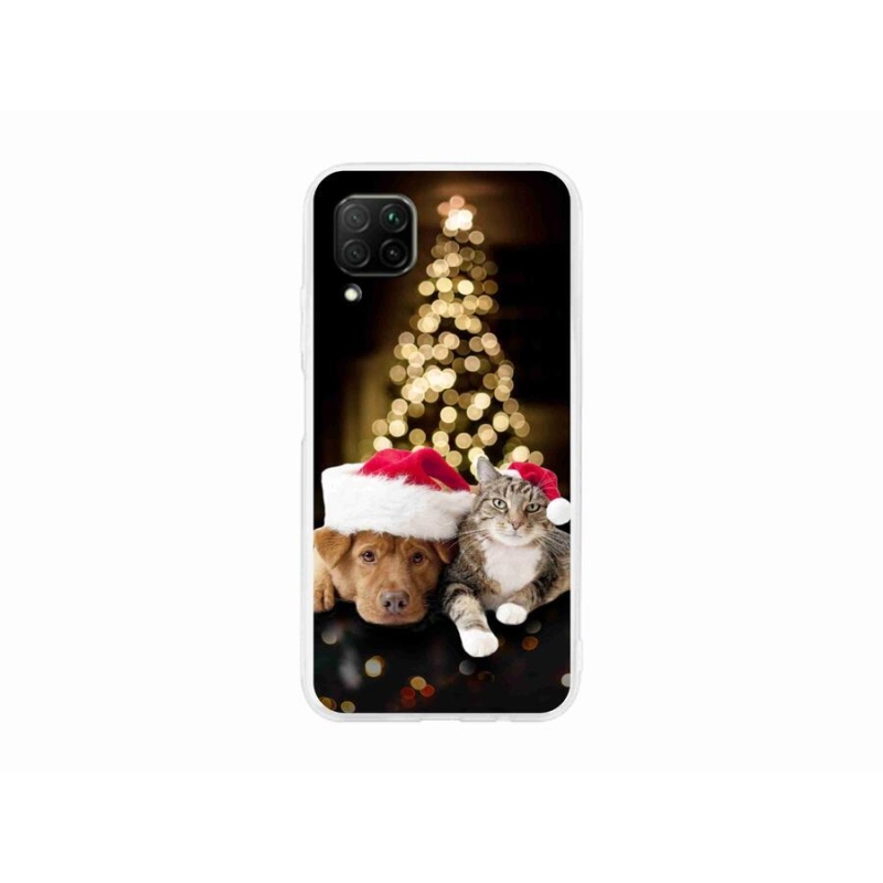 Gél borító mmCase mobil Huawei P40 Lite - Karácsonyi kutya és macska