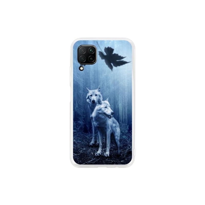 Gél borító mmCase mobil Huawei P40 Lite - farkasok az erdőben