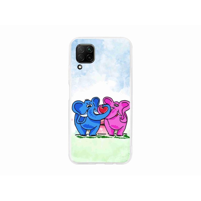 Gél borító mmCase a mobil Huawei P40 Lite - szerelmes elefántokhoz