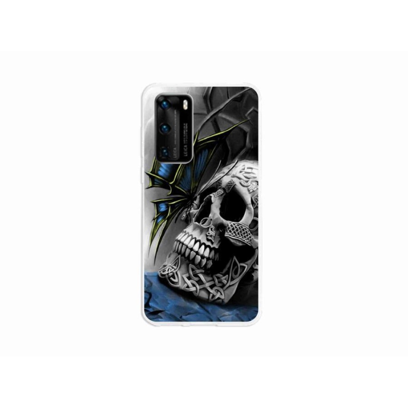 Gél borító mmCase mobil Huawei P40 - pillangó és koponya