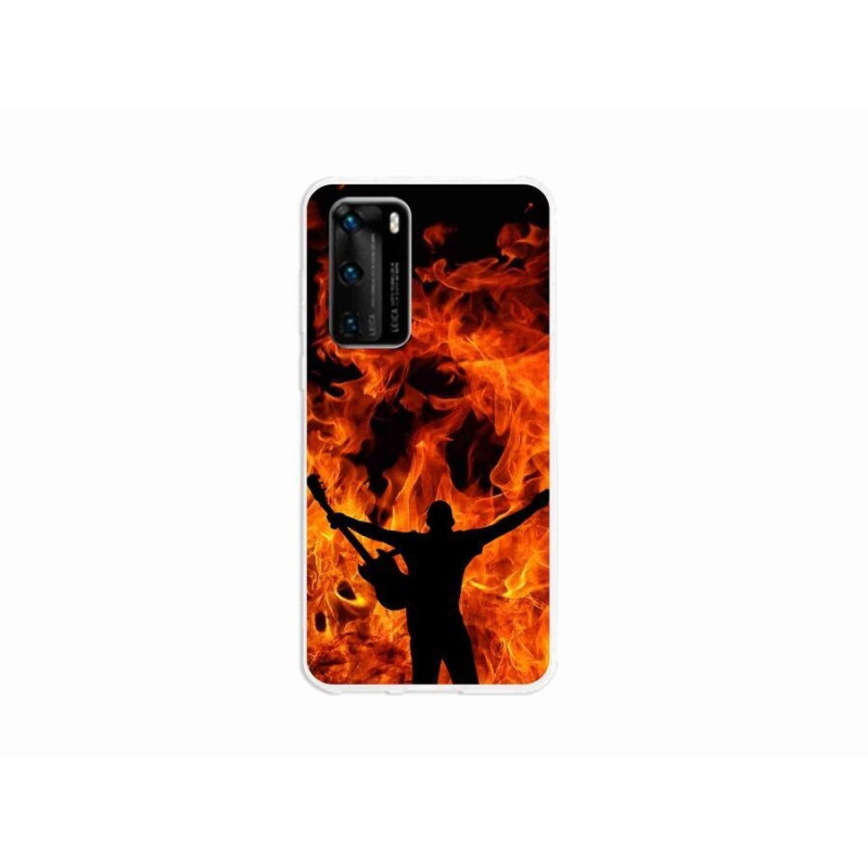 Gél borító mmCase mobil Huawei P40 - zenész és tűz