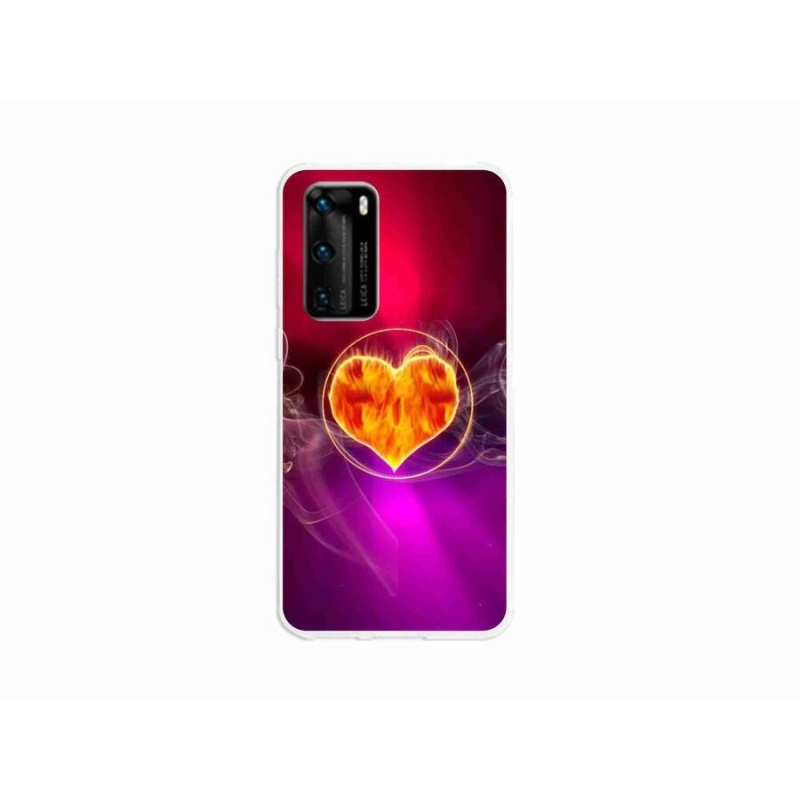 Gél borító mmCase a mobil Huawei P40 - tüzes szívhez