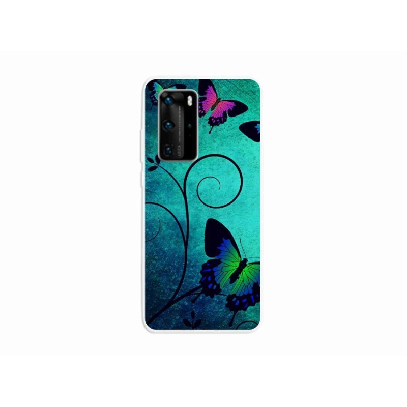 Gél borítás mmCase mobil Huawei P40 Pro - színes pillangókhoz