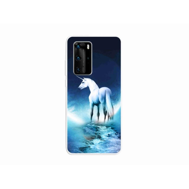 Gél borítás mmCase a Huawei P40 Pro készülékhez - fehér egyszarvú