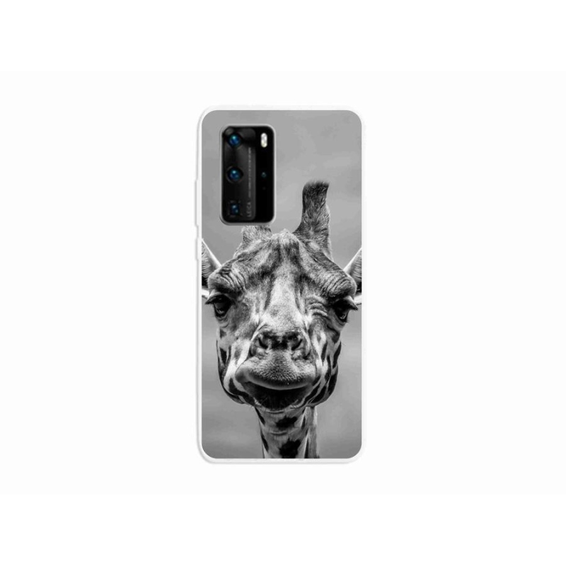 Zselés borítás mmCase a Huawei P40 Pro készülékhez - fekete-fehér zsiráf
