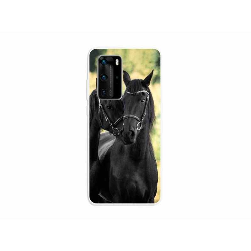 Gél borítás mmCase a Huawei P40 Pro számára - két fekete ló