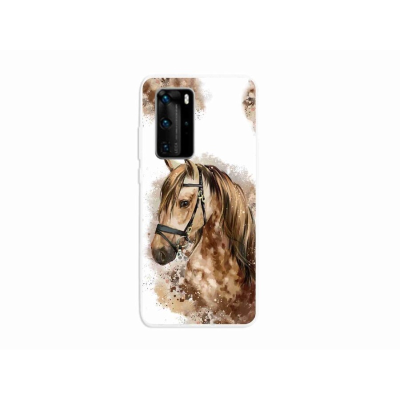 Zselés borítás mmCase a Huawei P40 Pro-hoz - barna rajzfilm ló