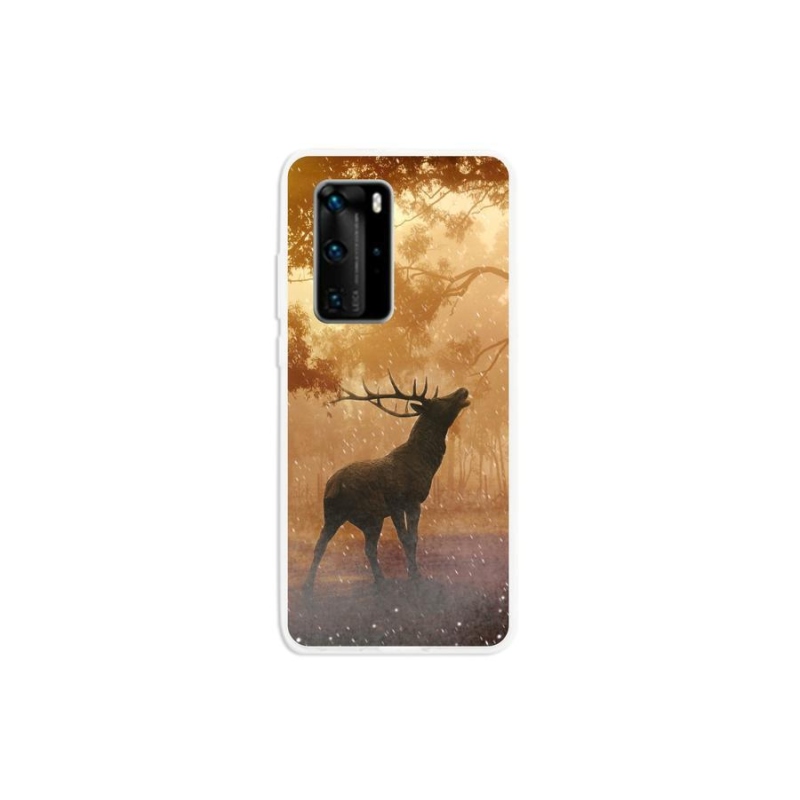 Zselés borítás mmCase a Huawei P40 Pro számára - szarvasok a vadászaton