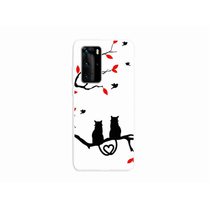 Gél borítás mmCase a Huawei P40 Pro számára - macskaszerelem
