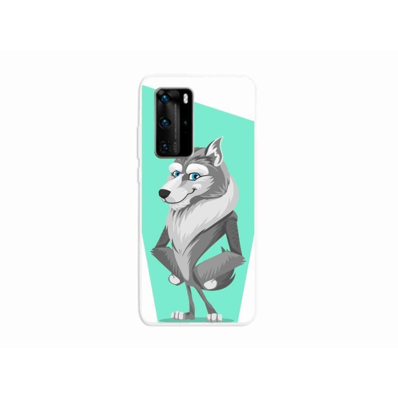 Gél borító mmCase a mobil Huawei P40 Pro - rajzfilm farkashoz