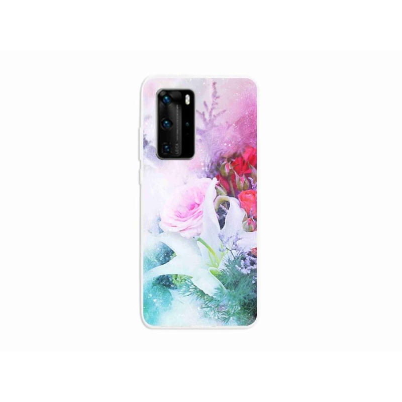 Gél borító mmCase a mobil Huawei P40 Pro - virágok 4