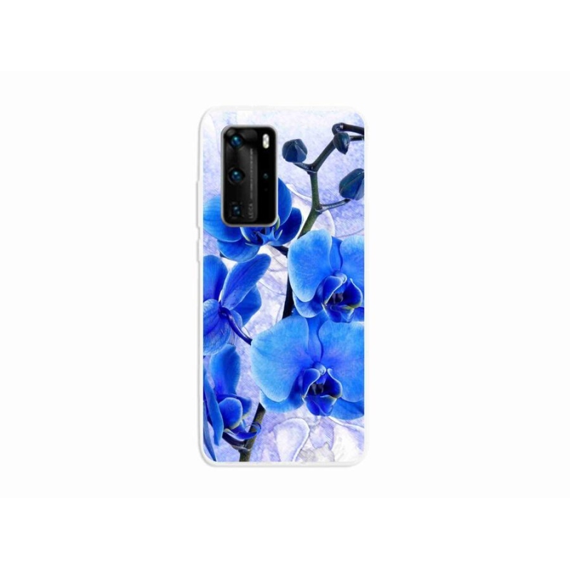 Gél borító mmCase mobiltelefonhoz Huawei P40 Pro - kék virágok