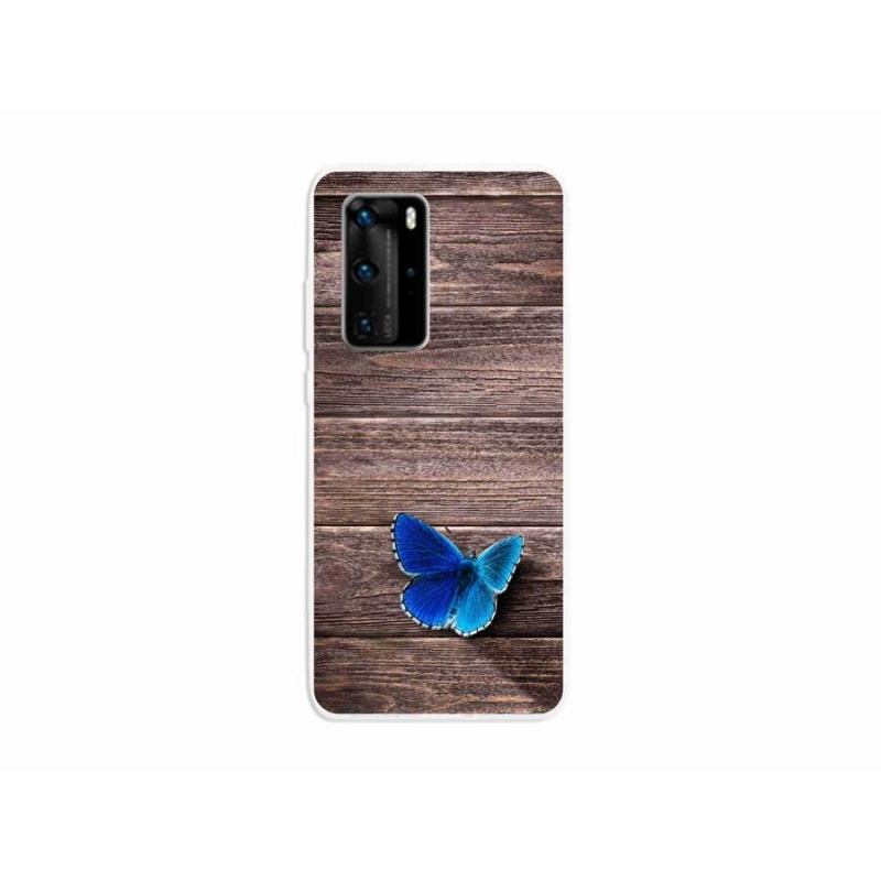 Zselés borítás mmCase a Huawei P40 Pro-hoz - kék pillangó 1
