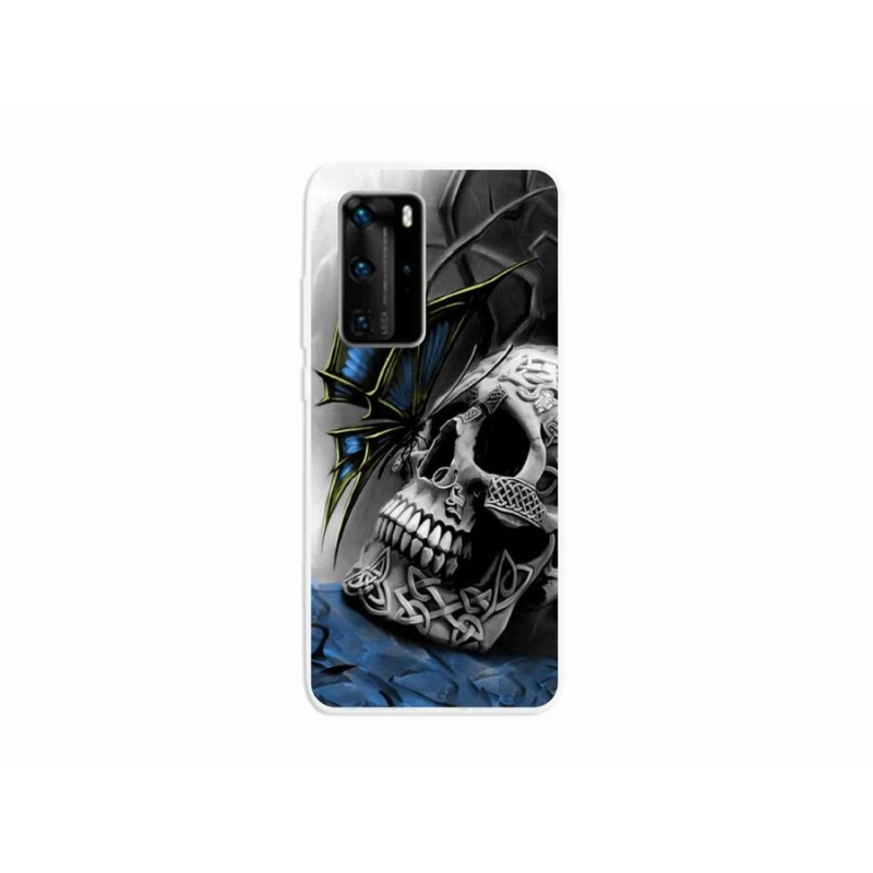 Gél borítás mmCase a Huawei P40 Pro számára - pillangó és koponya
