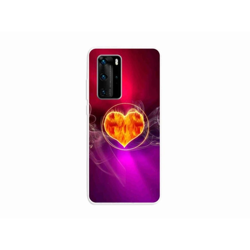 Gél borító mmCase a mobil Huawei P40 Pro - tüzes szívhez
