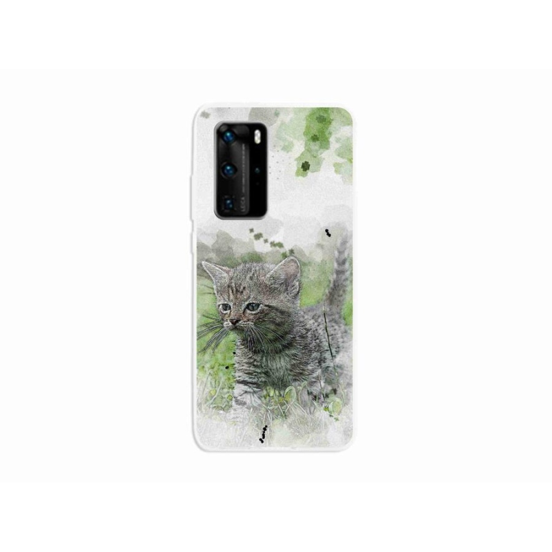 Gél borító mmCase mobil Huawei P40 Pro - aranyos cica 1