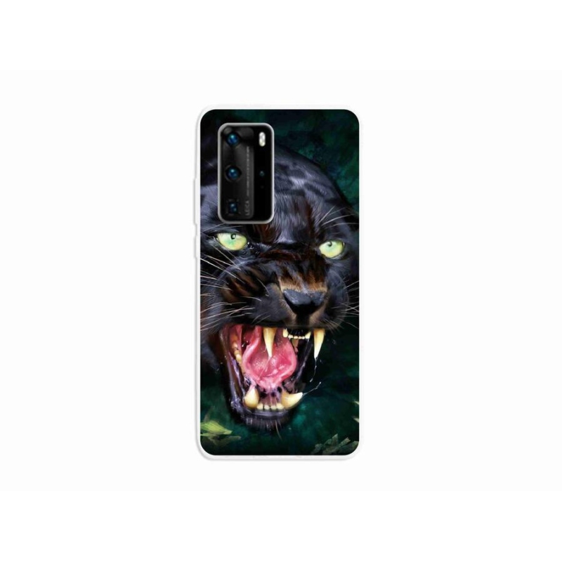 Gél borítás mmCase a Huawei P40 Pro számára - dühös fekete párduc