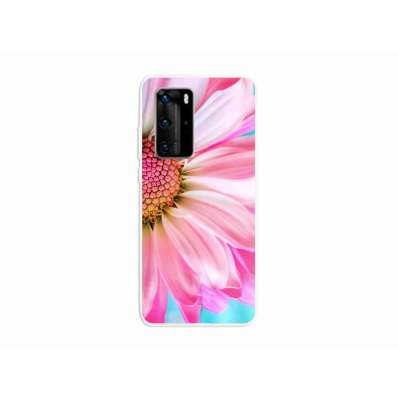 Gél borítás mmCase a Huawei P40 Pro készülékhez - rózsaszín virág