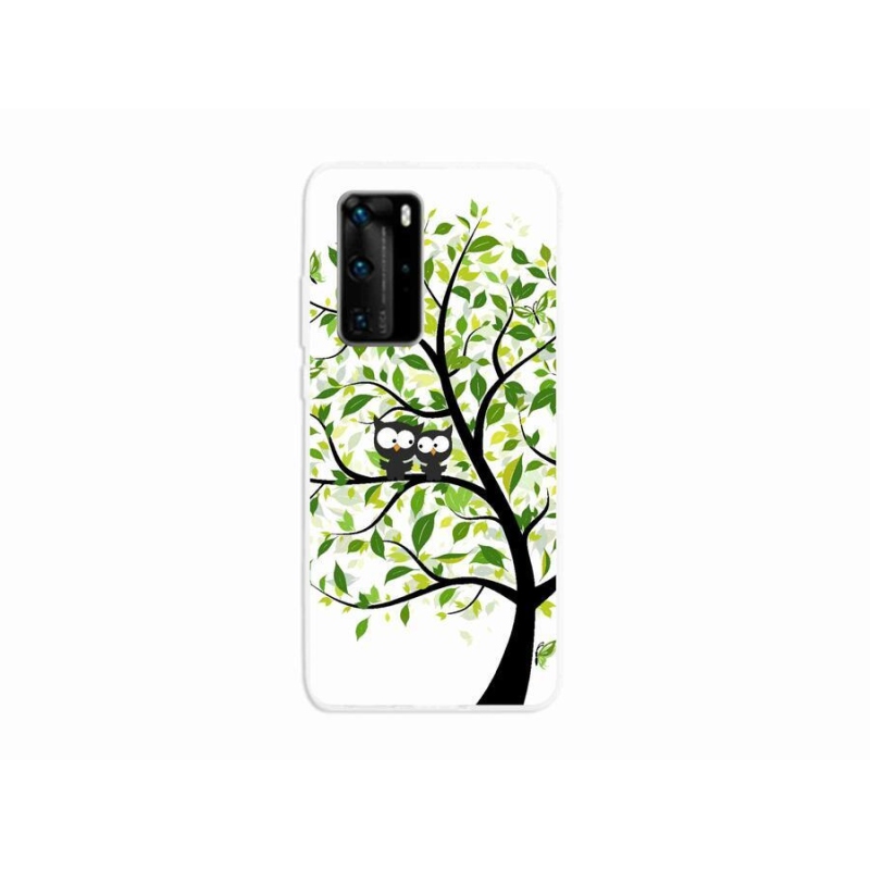 Gél borító mmCase a Huawei P40 Pro számára - baglyok a fán