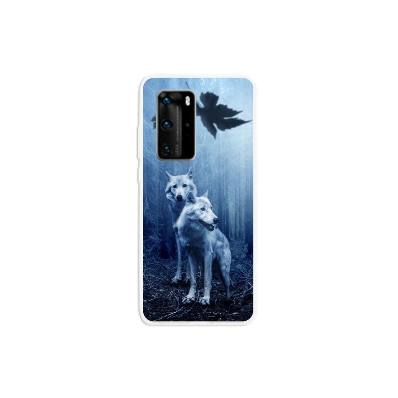 Gél borítás mmCase mobil Huawei P40 Pro - farkasok az erdőben