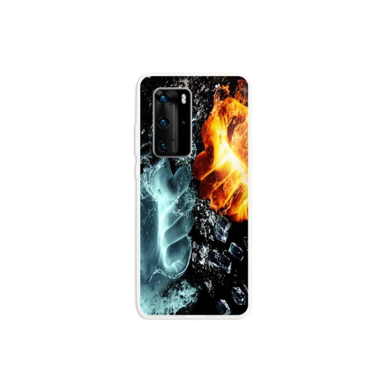 Zselés borítás mmCase a Huawei P40 Pro számára - víz és tűz