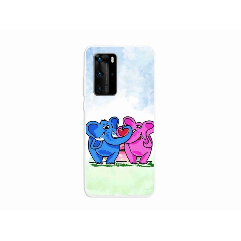 Gél borító mmCase a mobil Huawei P40 Pro - szerelmes elefántokhoz