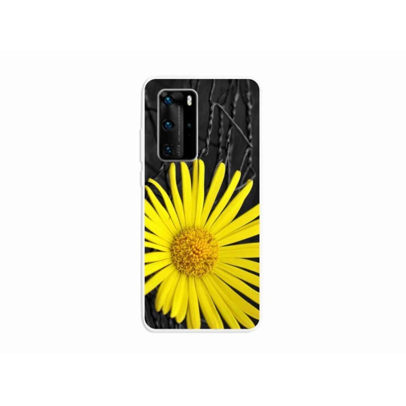 Gél védőhuzat mmCase a Huawei P40 Pro készülékhez - sárga virág