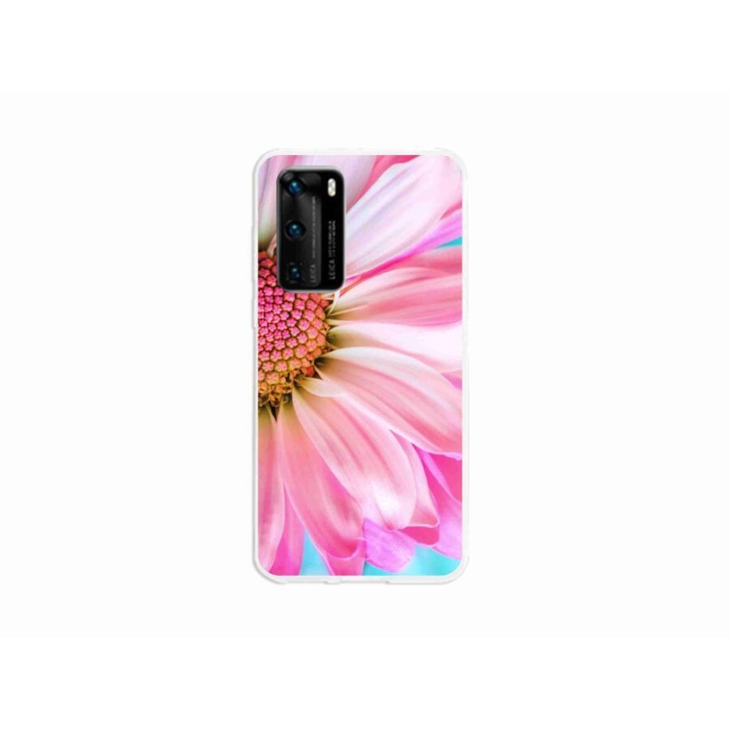 Gél borító mmCase mobiltelefonhoz Huawei P40 - rózsaszín virág