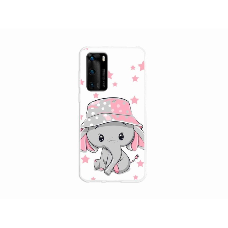 Gél borító mmCase a Huawei P40 készülékhez - rózsaszín elefánt