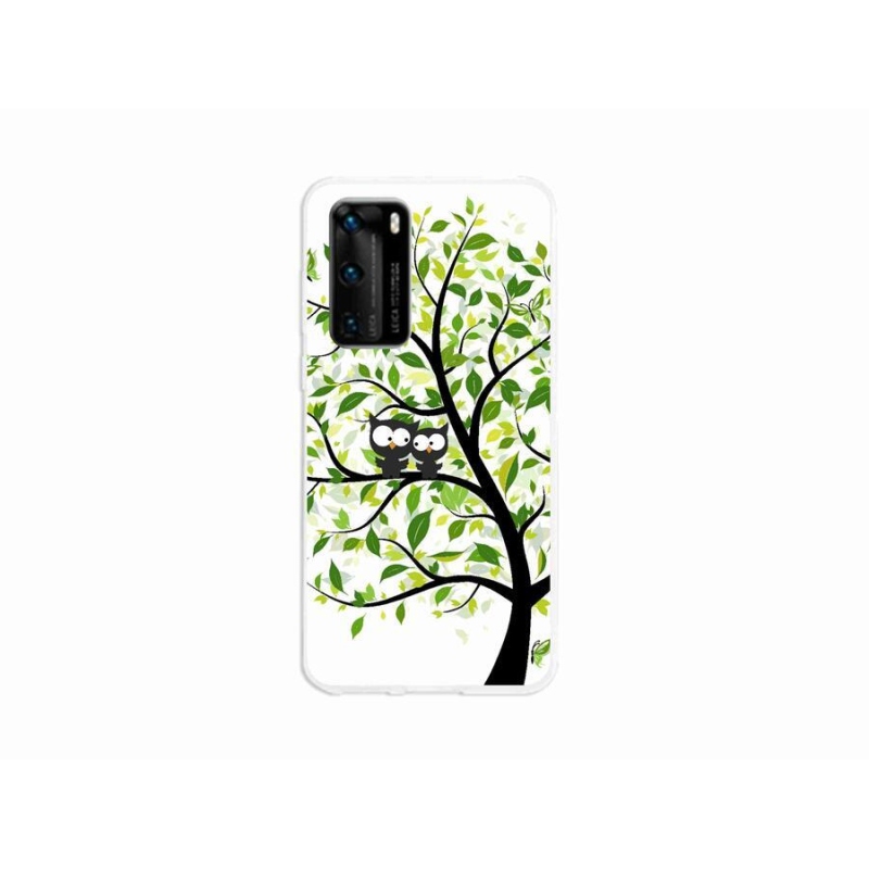 Gél borító mmCase a mobil Huawei P40 - baglyok a fán