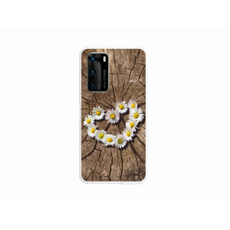 Gél borító mmCase mobil Huawei P40 - szív a százszorszépek szívéhez