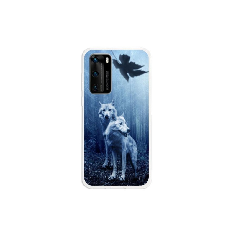 Gél borító mmCase mobil Huawei P40 - farkasok az erdőben