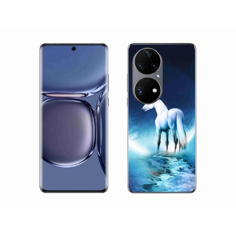 Zselés borítás mmCase a Huawei P50 Pro készülékhez - fehér egyszarvú