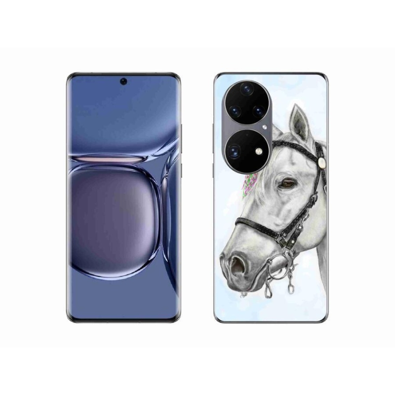 Zselés borítás mmCase a Huawei P50 Pro készülékhez - fehér ló 1
