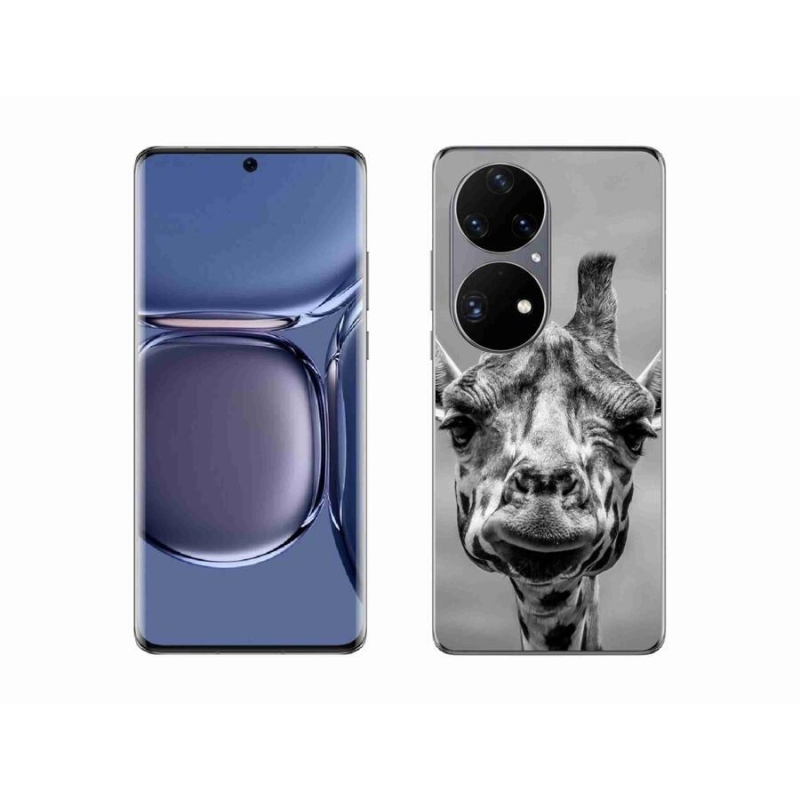 Zselés borítás mmCase a Huawei P50 Pro készülékhez - fekete-fehér zsiráf