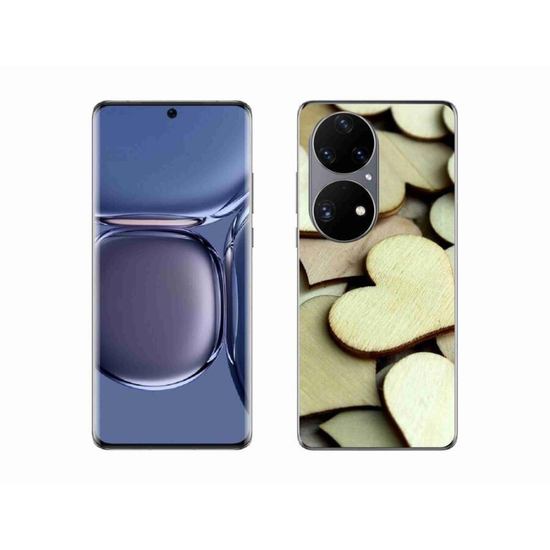 Gél borítás mmCase a Huawei P50 Pro készülékhez - fából készült szívek