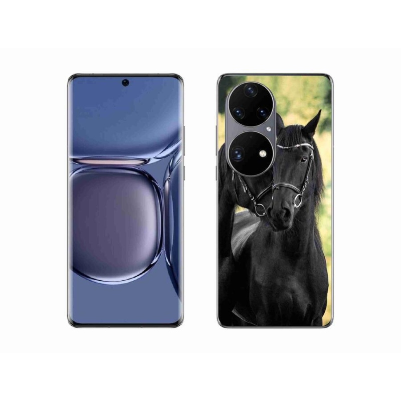 Zselés borítás mmCase a Huawei P50 Pro számára - két fekete ló
