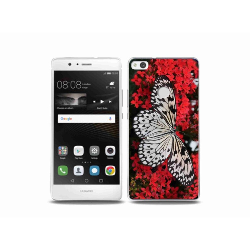 Zselés borítás mmCase a Huawei P9 Lite (2017) - fekete-fehér pillangó 1
