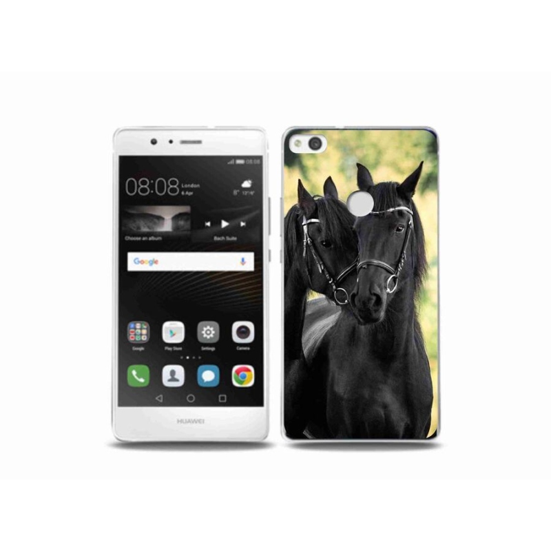 Gél borító mmCase a Huawei P9 Lite (2017) - két fekete lóhoz