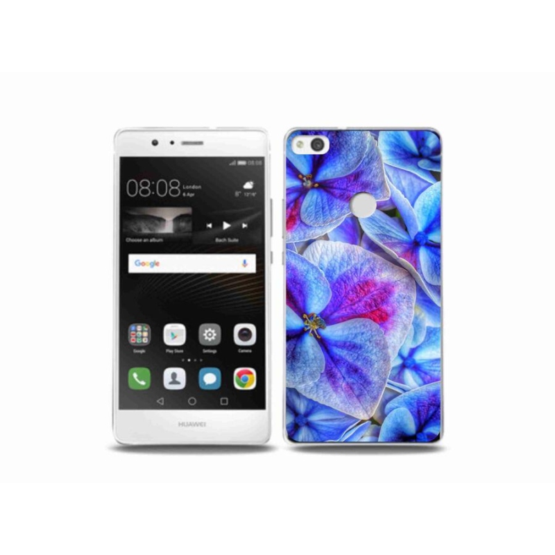 Gél borító mmCase mobiltelefonhoz Huawei P9 Lite (2017) - kék virágok 1