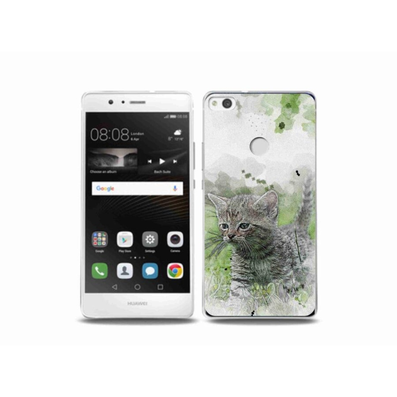 Gél borító mmCase a mobil Huawei P9 Lite (2017) - aranyos cica 1