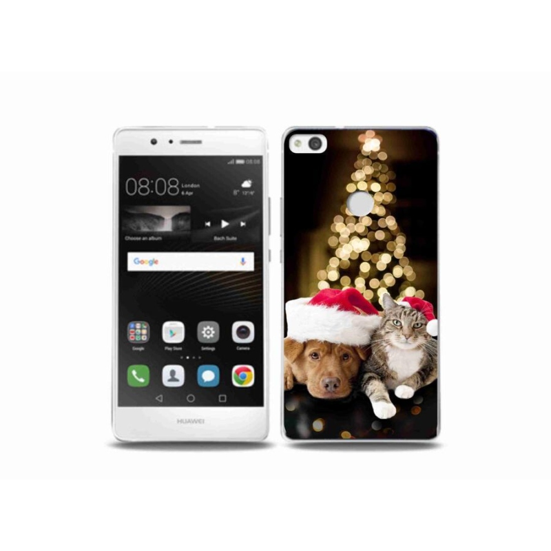 Gél borítás mmCase a Huawei P9 Lite (2017) - Karácsonyi kutya és macska