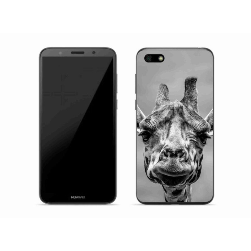 Gél borítás mmCase a Huawei Y5 (2018) - fekete-fehér zsiráfhoz