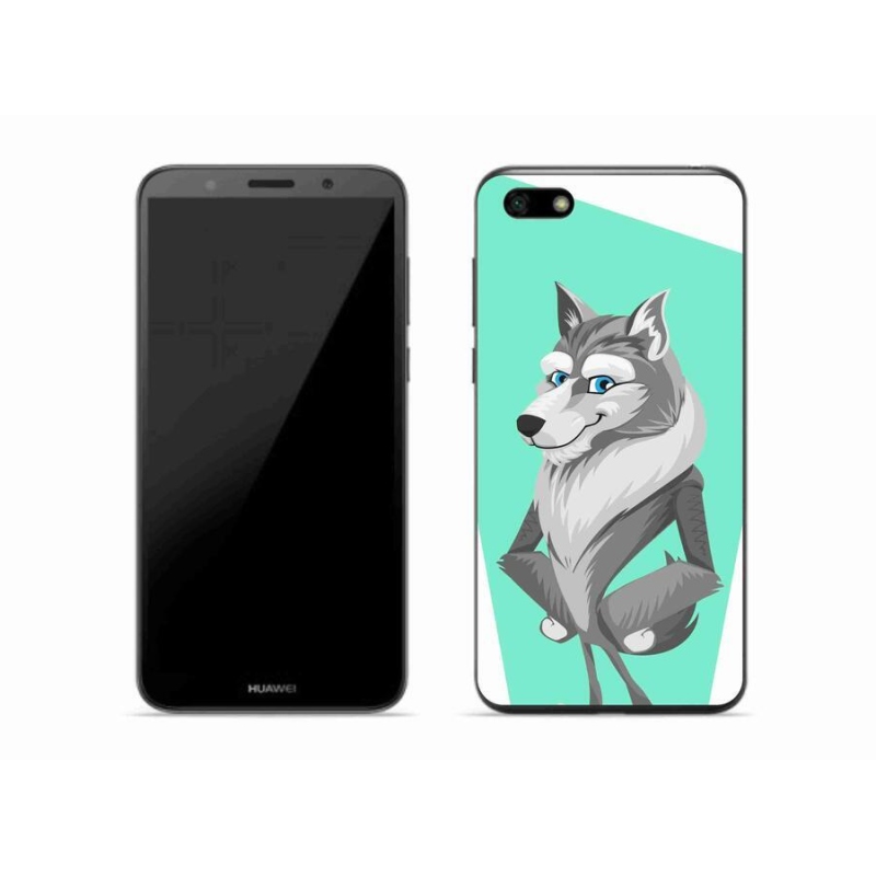 Gél borító mmCase a mobil Huawei Y5 (2018) - rajzfilm farkashoz