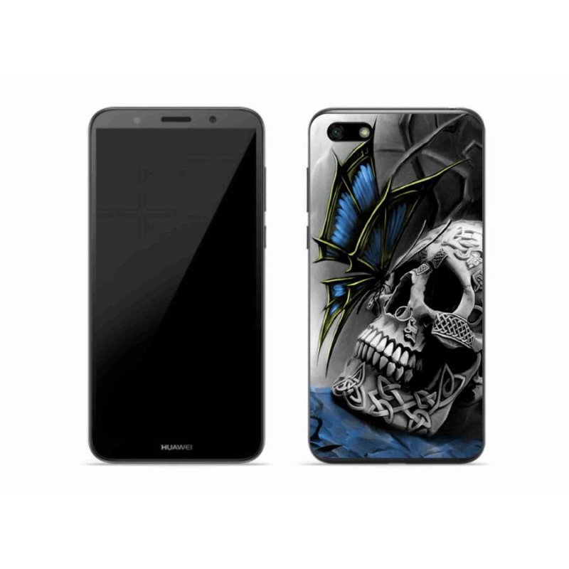 Gél borító mmCase a Huawei Y5 (2018) - pillangó és koponya számára