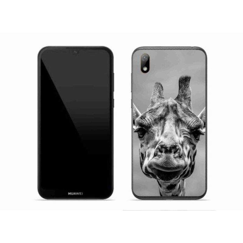 Gél borítás mmCase a Huawei Y5 (2019) - fekete-fehér zsiráfhoz