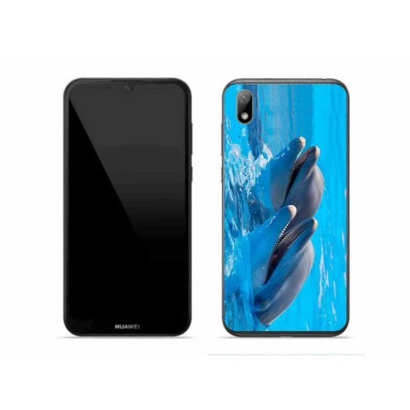 Gél borító mmCase a mobil Huawei Y5 (2019) - delfinek számára